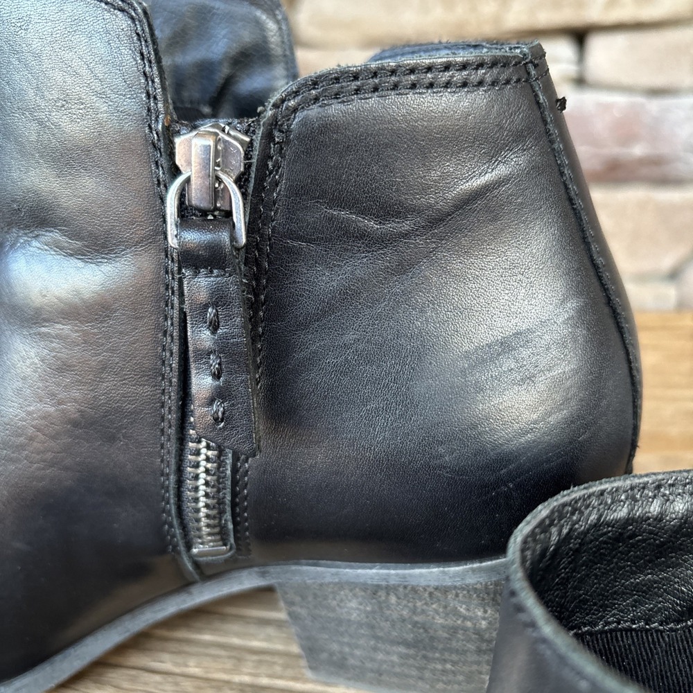 Frye Judith Double Zip Booties, Black Leather, Women's 7 EUC - Picture 10 of 12